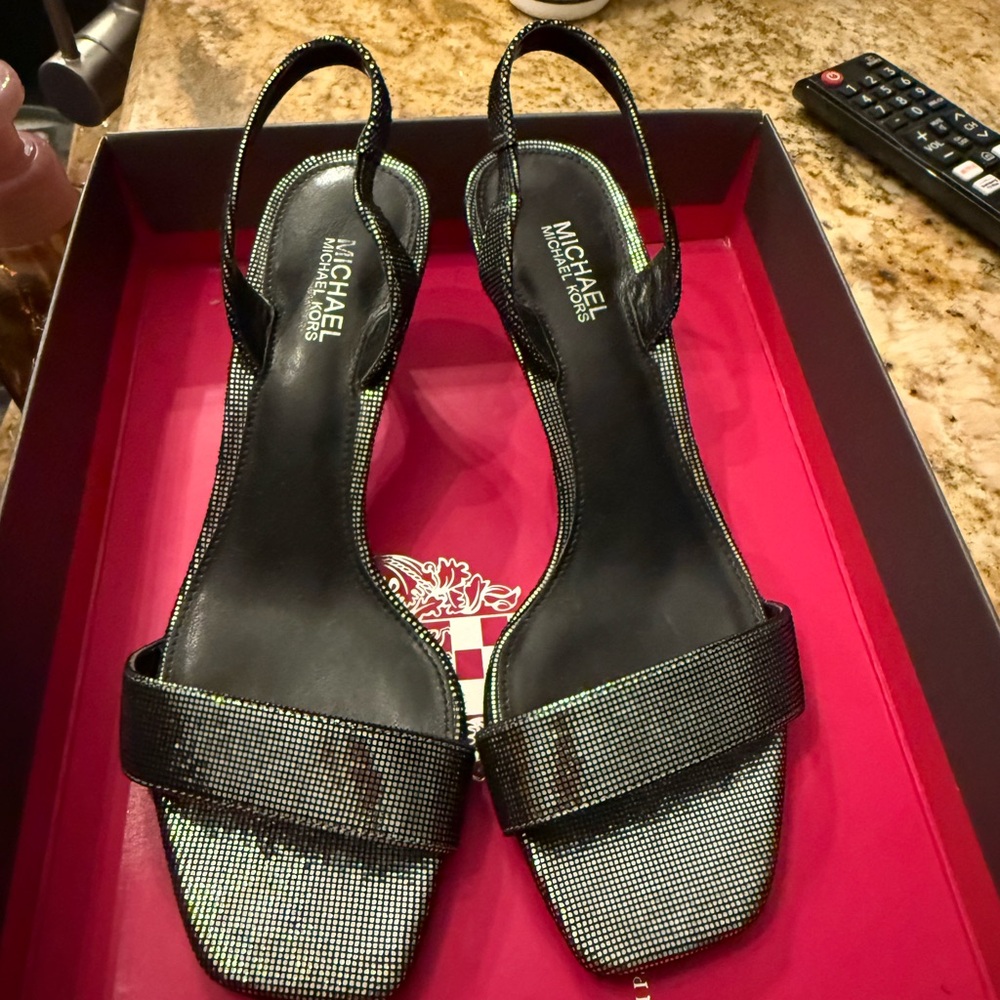 Michael Kors Shimmering Black Heels